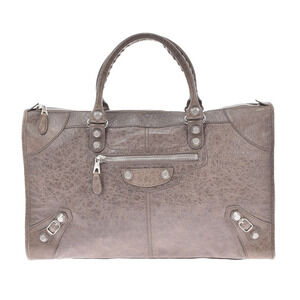 BALENCIAGA The Giant Greige Calfskin Handbag